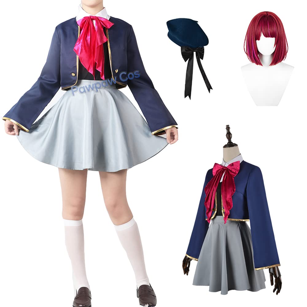 有馬かな コスプレ衣装 【ウイッグ付き 】 9点セット 推しの子 コスプレ 星野アイ アクア ルビー コスプレ ハロウィン 変装 仮装 文化祭 誕生日 舞台装 (M, 有馬かな+ウ 47008