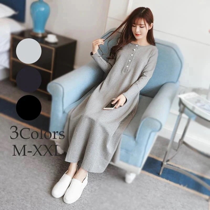 【まとめ買い価格 10セット1配送】マタニティ服ワンピース通気性良いパジャマ無地2WAYパジャママタニティパジャマ長袖授乳服妊婦服マ