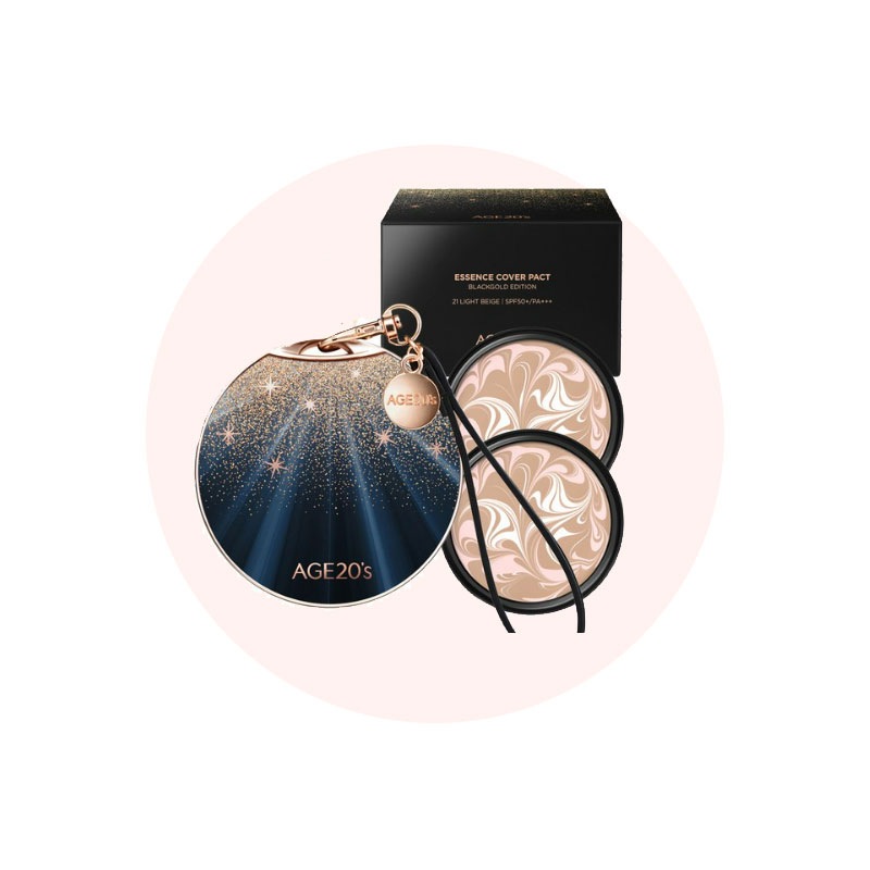 エッセンスカバーパクトブラックゴールドエディションケース1個+リフィル2個SET