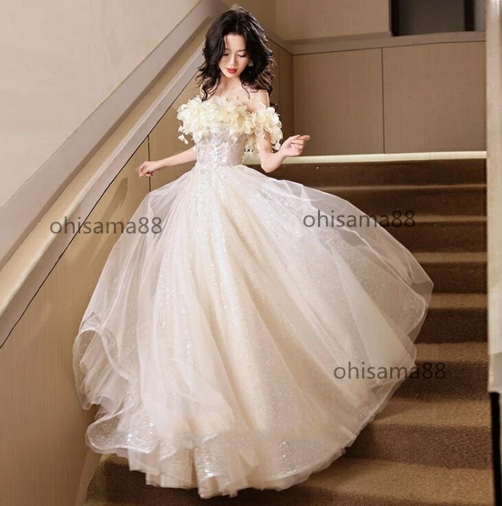 超人気イブイングドレス パーティードレス 高級感 きれいめ 結婚式ドレス お姫様 披露宴 二次会 フォーマル ワンピース 誕生日会ドレス ピアノ発表会 司会 卒業式 謝恩会 モデル 可愛い 前撮りドレ