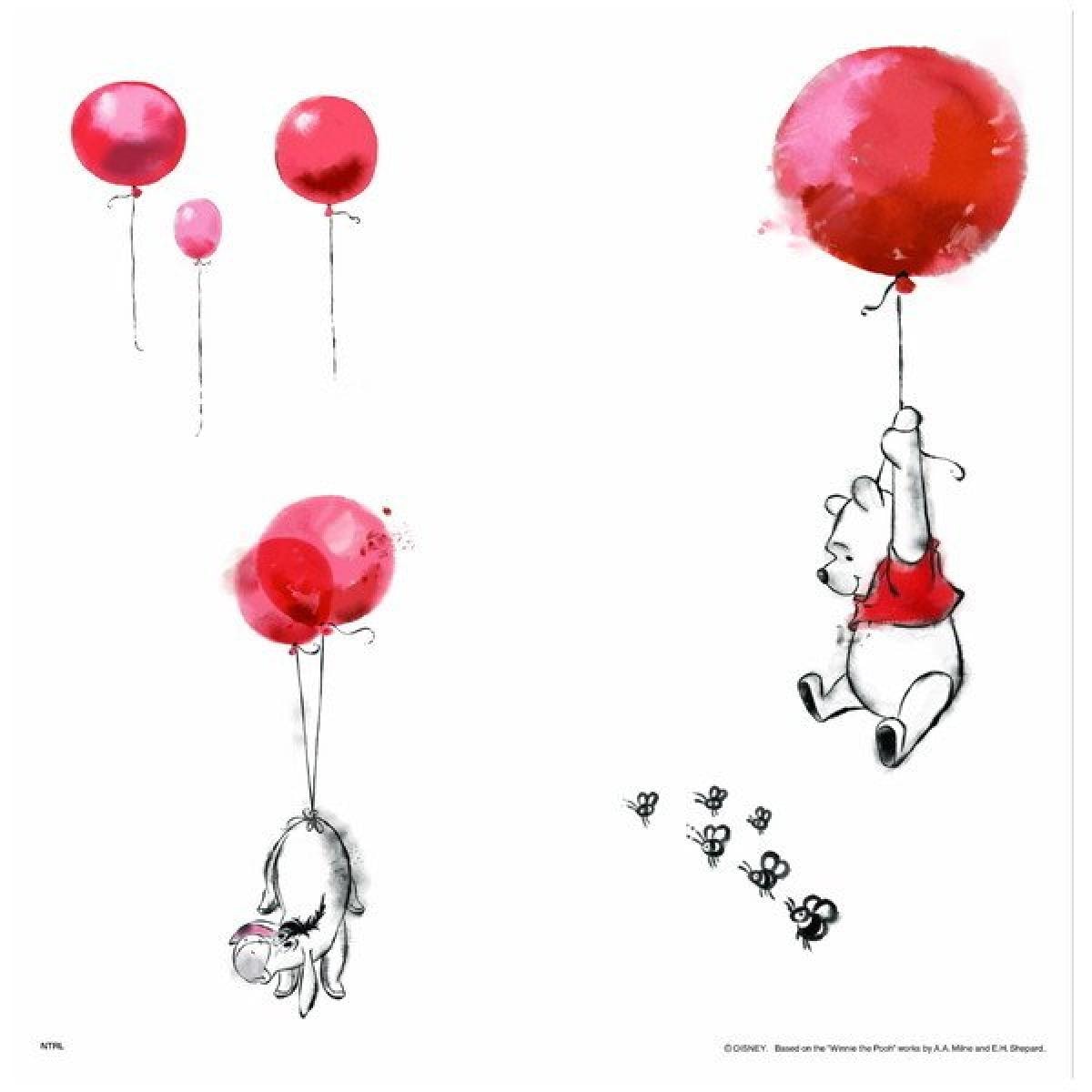 アサヒペン 障子紙 くまのプーさん 赤い風船 NTLWP-004S おしゃれ モダン リメイク 簡単 張り替え かわいい ディズニー ピグレット ティガー イーヨーcm　裏