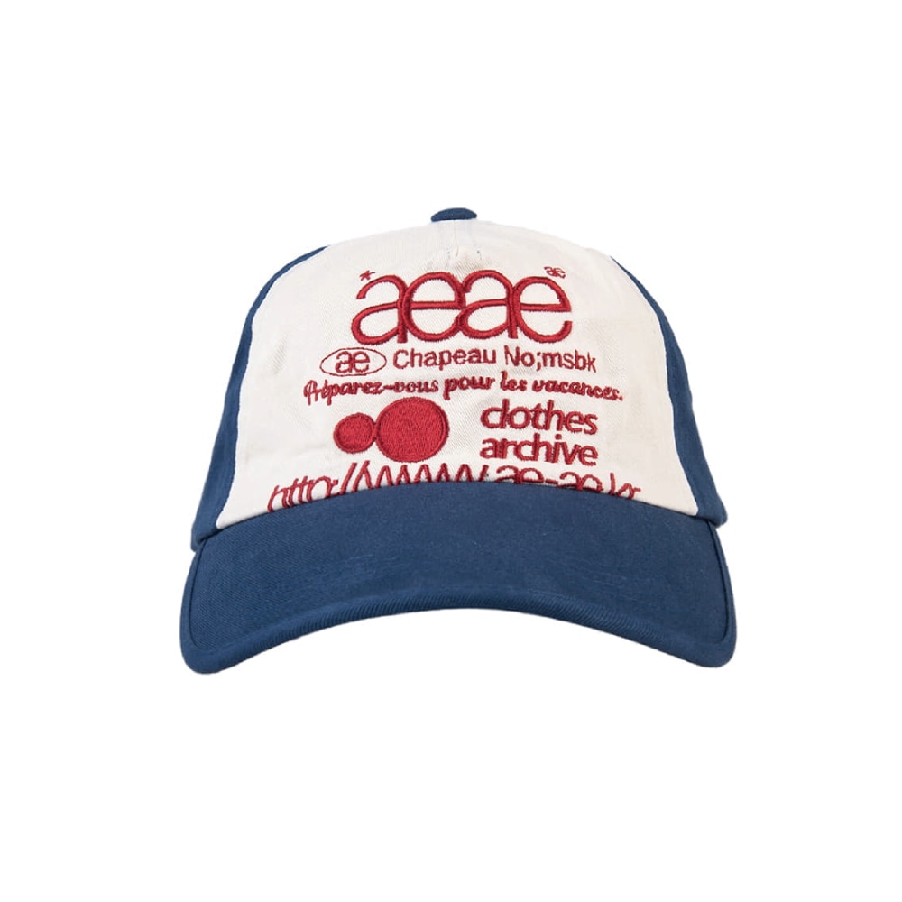 【aeae】 WEB LOGO 5PANNEL CAP : BLUE/RED
