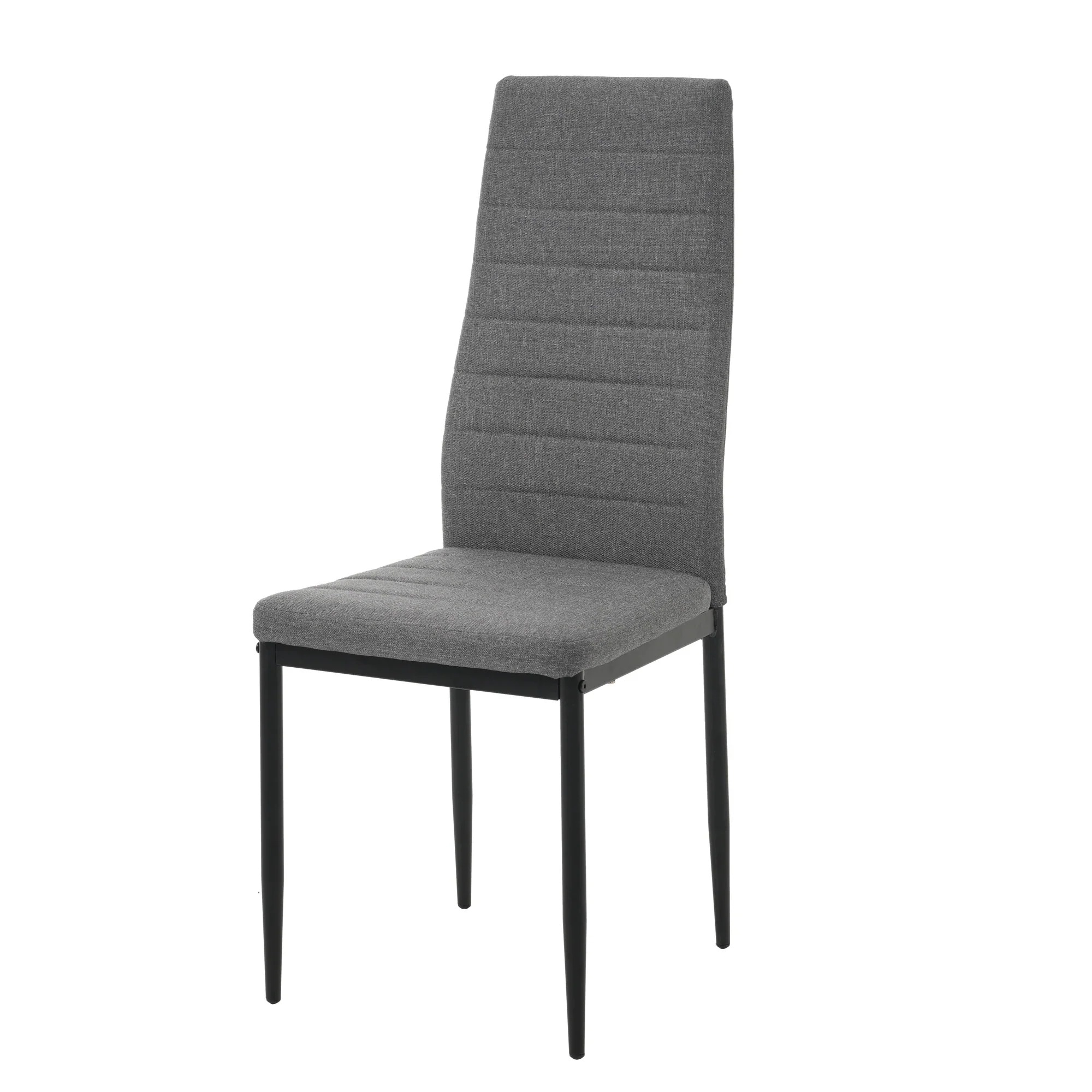 ダイニングチェア ファブリック椅子 イス レザー　食卓椅子　レトロ モダン コンパクト リビングチェアGG1787 Black+Grey FabricG 【4脚 グレー座面 + ブラ