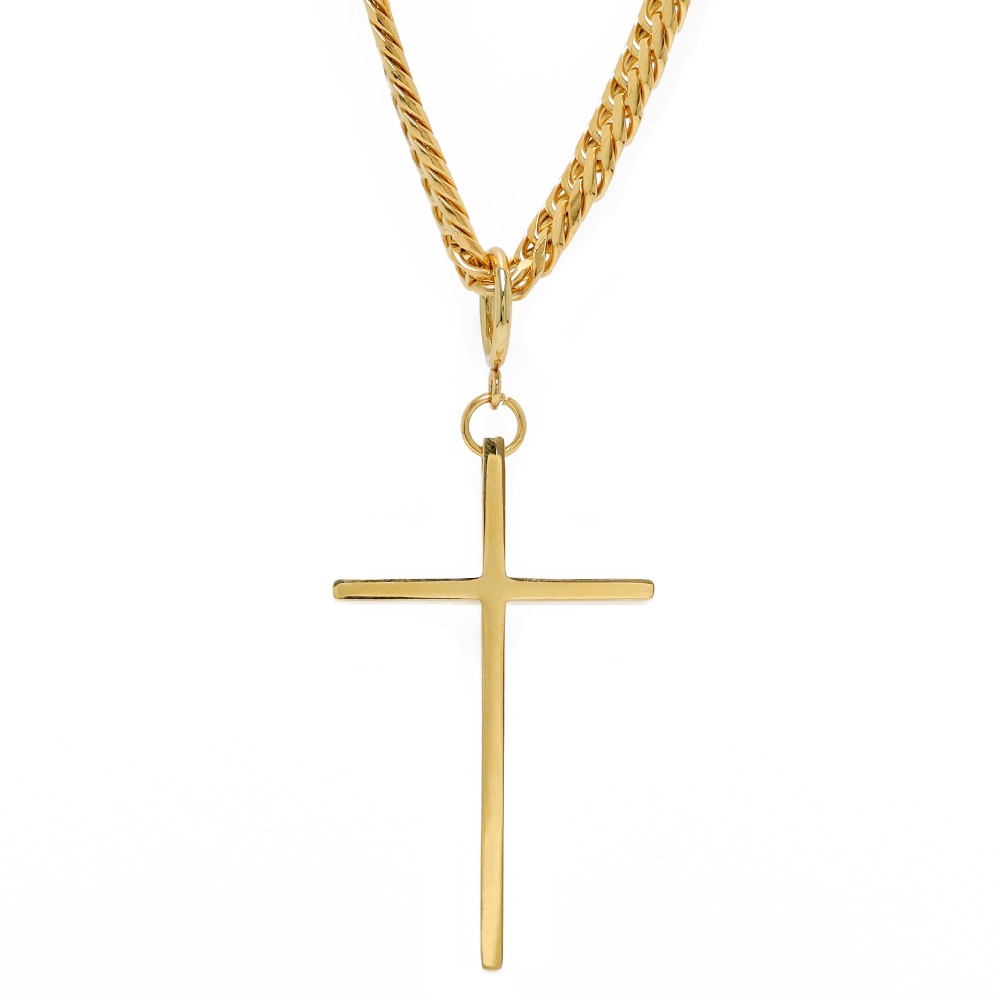 ステンレス クロスネックレス ダブル喜平 [n540]