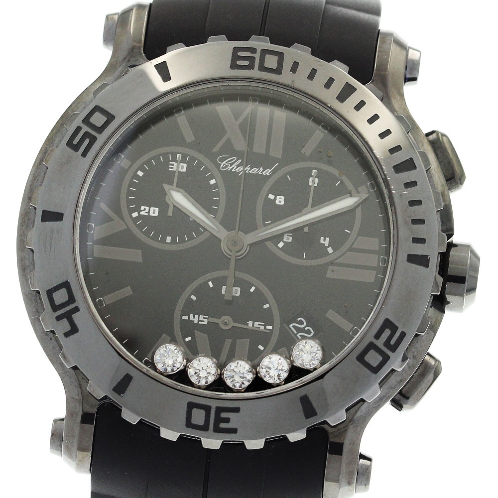 ショパール Chopard 8499 ハッピースポーツ クロノグラフ 5Pダイヤ クォーツ メンズ _896106【中古】