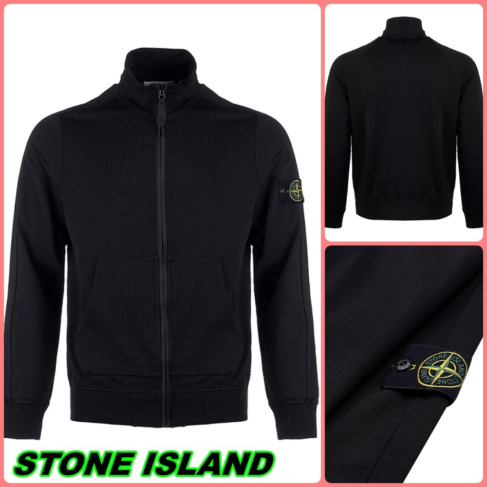 【STONE ISLAND】Logo Patch Fleece Track Zip Up Jacket
