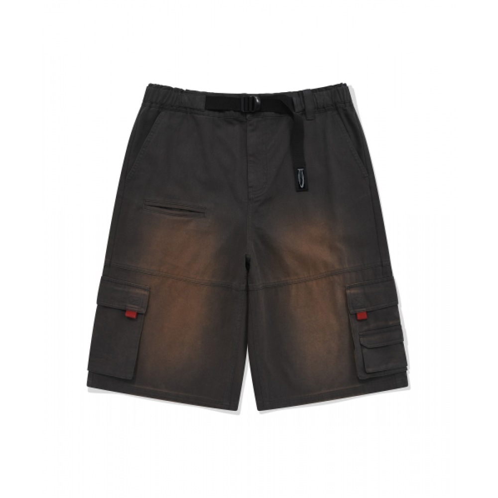 PHYPS ベルト付きカーゴショートダイイングチャコールフィップ