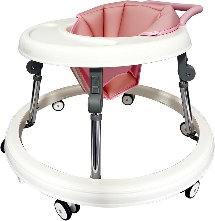 歩行器 ベビーウォーカー 赤ちゃん 折りたたみ 高さ調整可能 手押し車 横転防止 コンパクト 収納便利 ベビー用品 おしゃれ 出産祝い プレゼント(ピンク) 7,204円