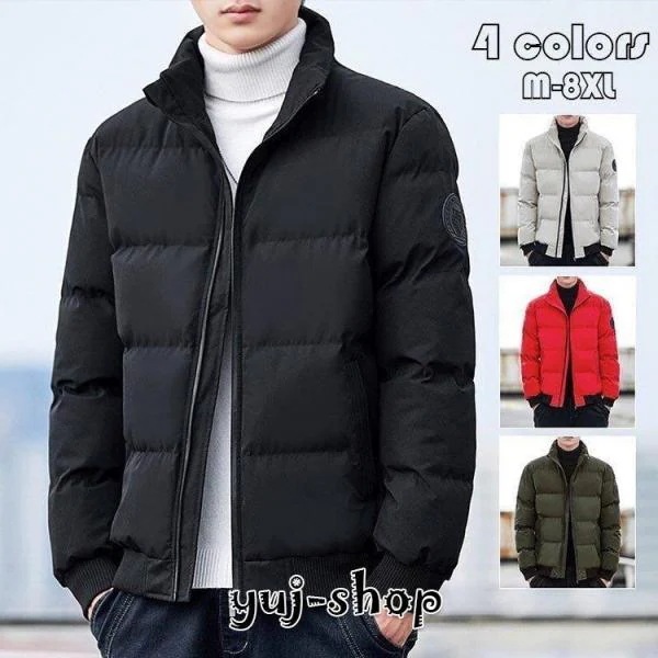 メガ割 ダウンジャケット メンズ 中綿ジャケット 防寒コート 短装 立ち襟 綿入れ アウター 防風保温 あったか 暖かい ジャケット 大きいサイズ 厚手 服4色