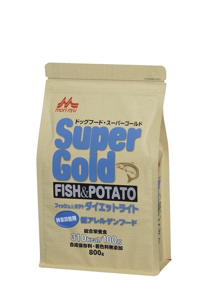 【全国送料無料】 （まとめ買い）森乳サンワールド スーパーゴールド フィッシュアンドポテト ダイエットライト 犬用 800g ドッグフード 【×3】