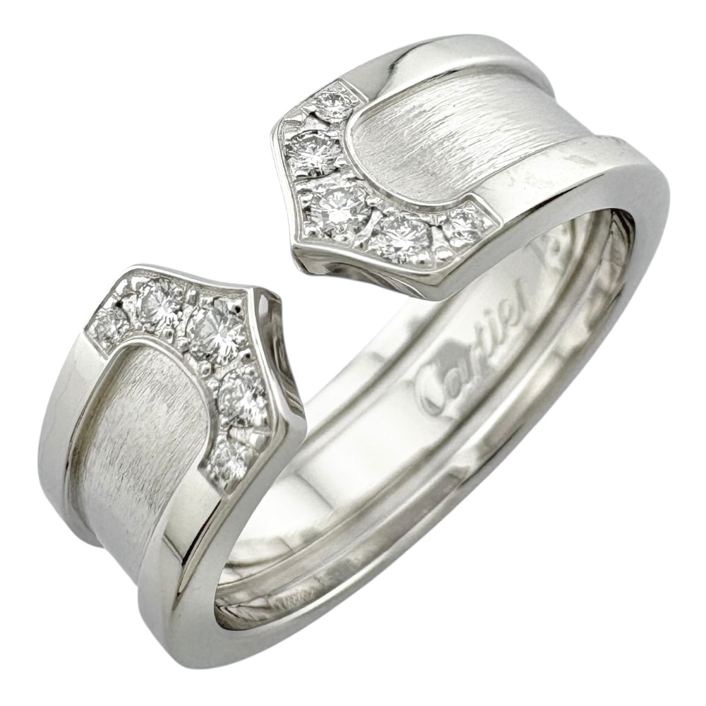 カルティエ 2C リング 指輪 12号 18金 K18ホワイトゴールド ダイヤモンド CARTIER 中古 美品