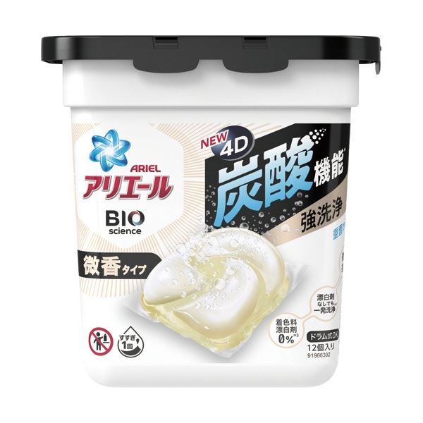 (まとめ) P＆G アリエール ジェルボール4D 微香 本体 1パック(12個) (×20セット)
