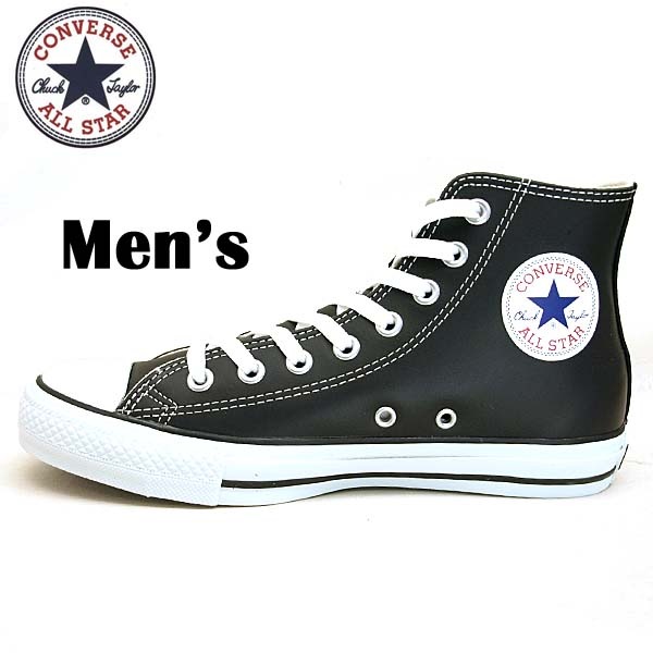 数量は多】 コンバースConverse LEA ALL STAR HI 1B908 レザーオールスター HI 黒 天然皮革 メンズ カジュアル  サイズ:US8.0/26.5cm - flaviogimenis.com.br