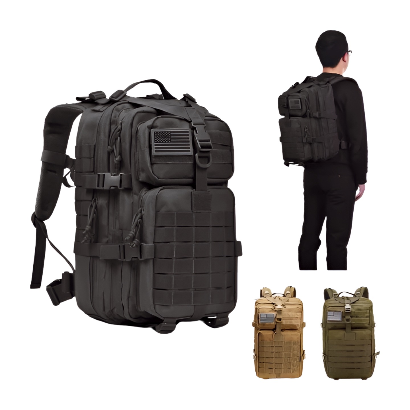 男性用の大容量防水戦術バックパックソフトバックバグリュックサックハイキングキャンプ狩猟屋外3p50l