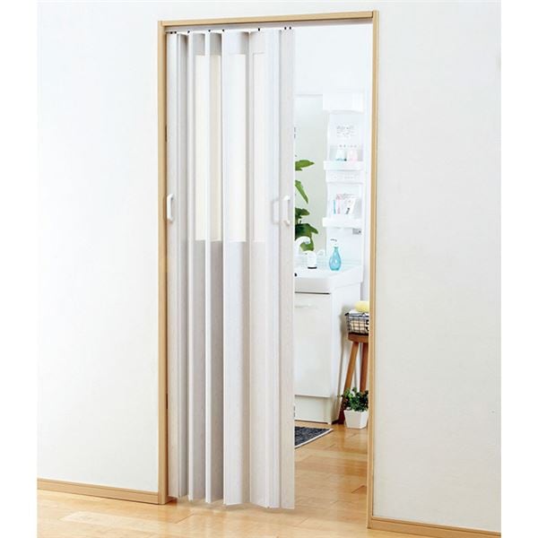 素敵に間仕切りパネルドア 半窓 約95x194cm ホワイト