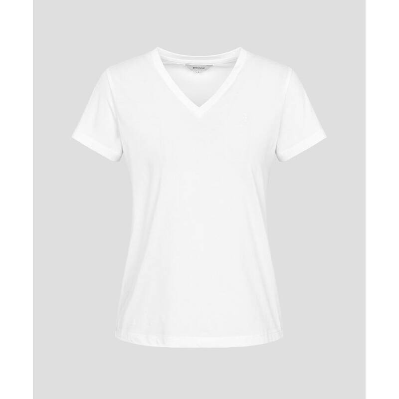 BEANPOLE LADIES スーピマ混紡 Vネック半袖Tシャツ ホワイト (BF6542C901) BF6542C901 406196