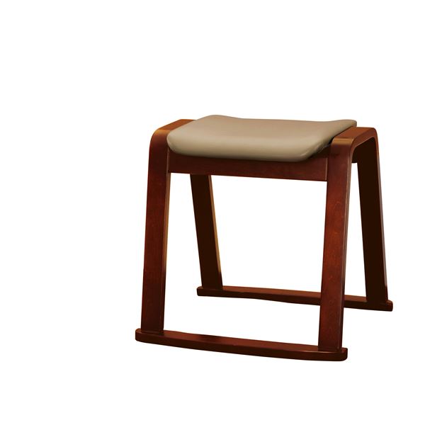 木製 スツール/オットマン (ベージュ) 幅460mm 合皮/合成皮革 (リビング ダイニング) 完成品