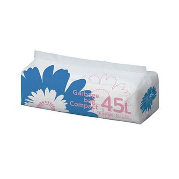 （まとめ）TANOSEE ゴミ袋 コンパクト乳白半透明 45L 1パック（50枚）(×20セット)