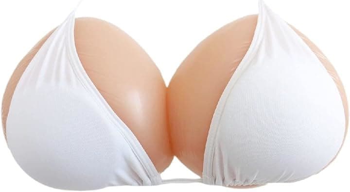 三角形 乳癌パッド シリコン 人工乳房 左右2個セット 胸パッド(肌色, Free Size(800グラムx2))