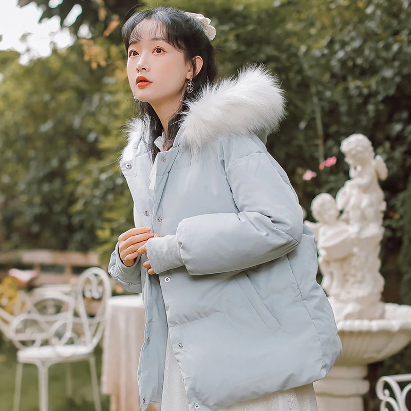 冬の新作 甘い 年齢を減らす 美少女 あつさを増す に帽子をかぶせる 綿入れの服 コートの女