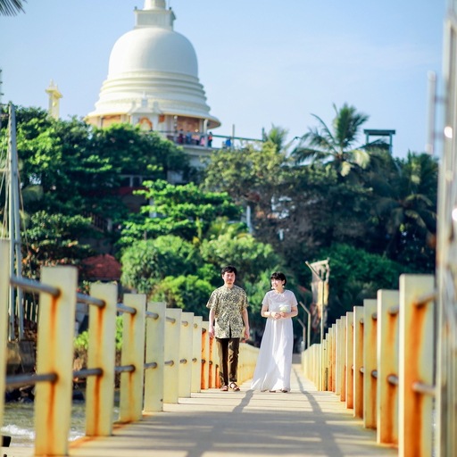 実例写真！パーティードレス ツーピース 流れる透け花レース ロング ふんわりシフォン 前撮り 挙式