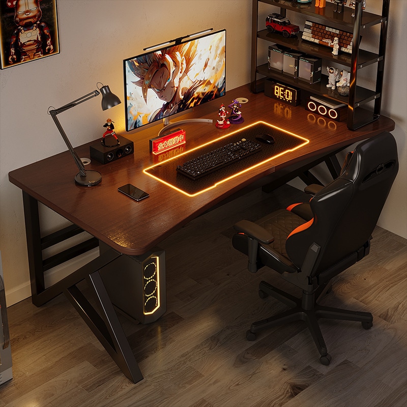 ソリッドウッドデスクトップコンピューターデスクeスポーツデスクベッドルームホームシンプル長方形のデスク学生ライティングデスクオフィスデスク