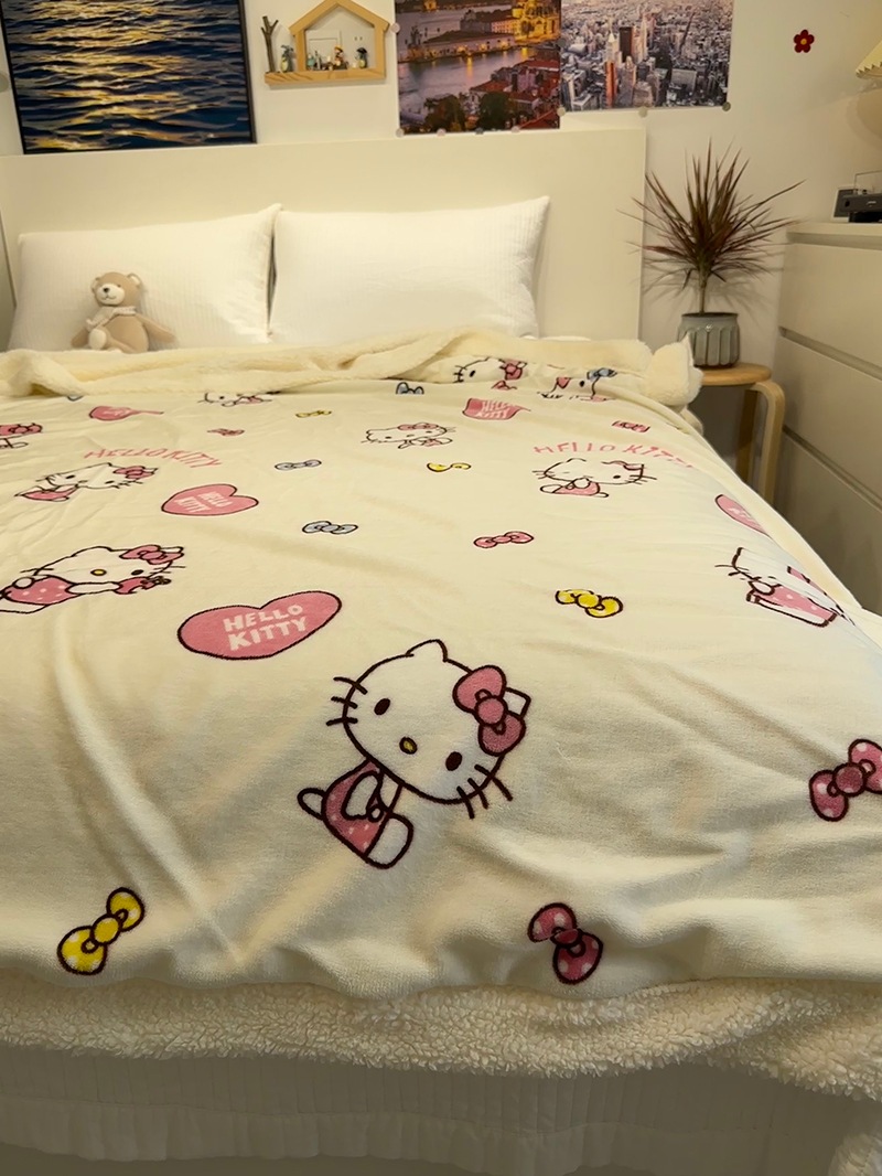 冬のかわいい愛猫毛布厚い牛乳サンゴ毛布ソファー毛布