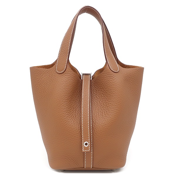 エルメス HERMES ハンドバッグ ピコタンロックPM トリヨンクレマンス ゴールド シルバー金具 新品 未使用 茶 K刻印（2025年製） 【箱】【中古】