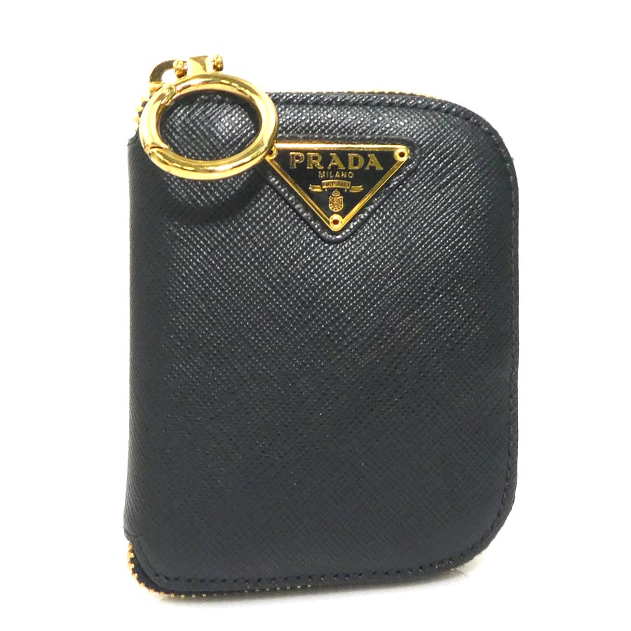 プラダ PRADA ポーチ 折りたたみポーチ レザー/ナイロン ブラック レディース 56619i