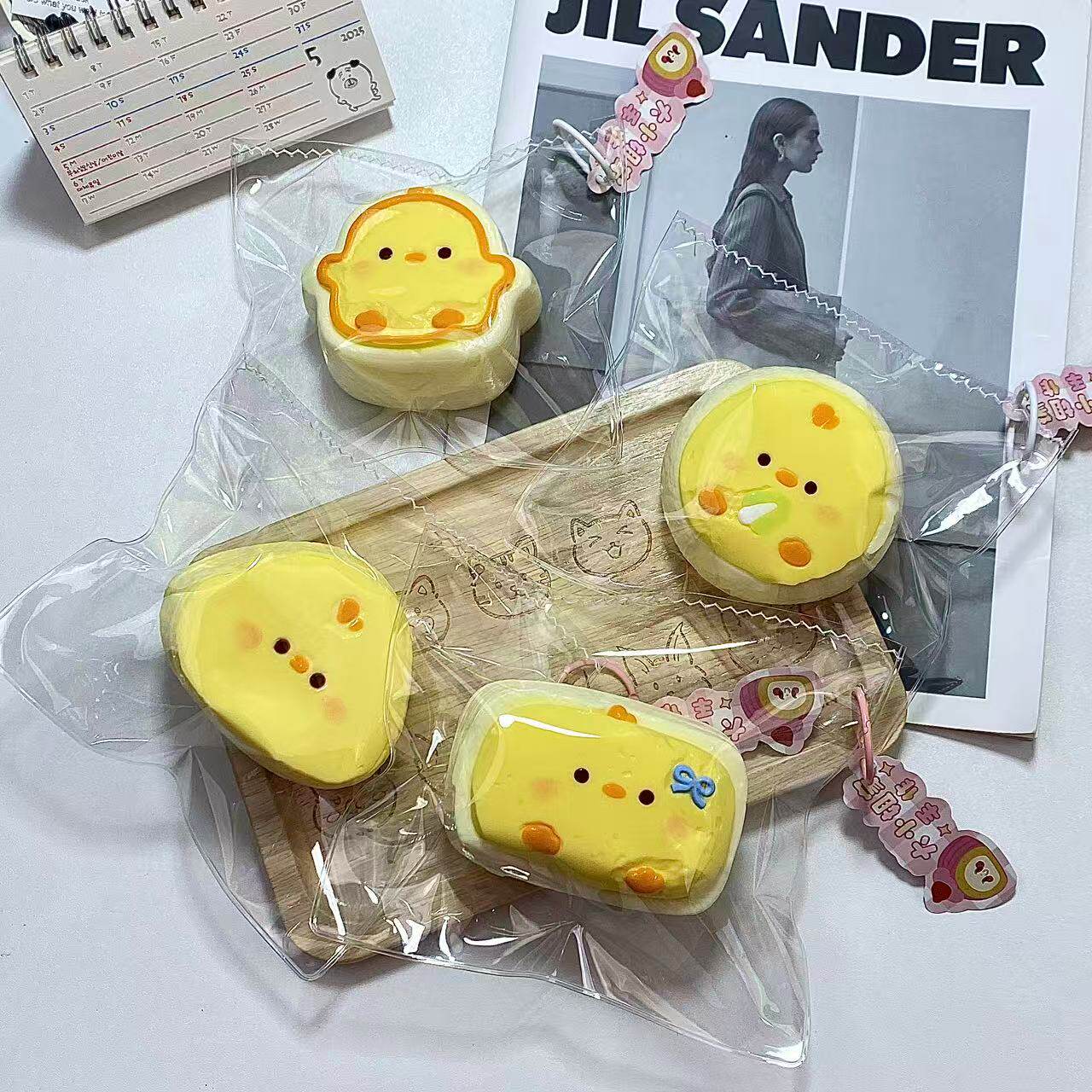 萌鸡小队手作りシリコン製スローリバウンドおもちゃギフト食品グレードのストレス解消グッズクリームスライム