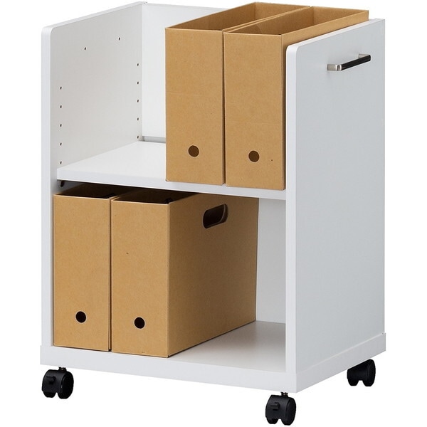 白井産業 OF2-6045P 木製オフィスワゴン オフィスコ ホワイト メーカー直送