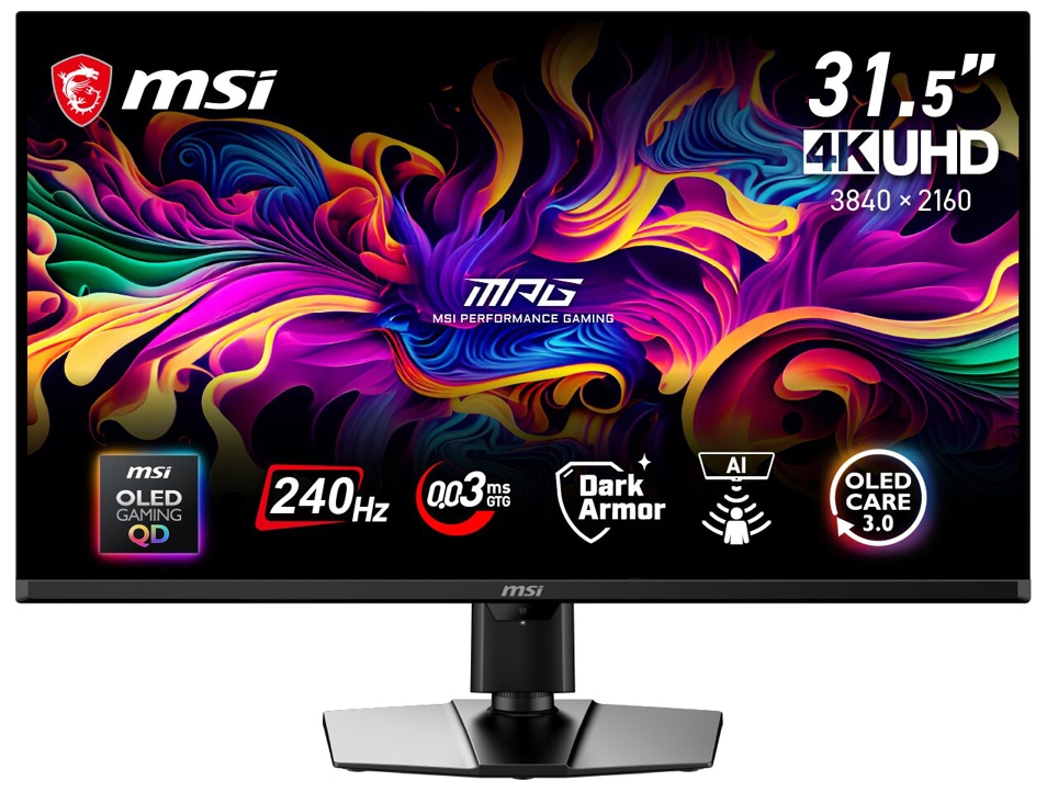 MSIエムエスアイ ゲーミング液晶ディスプレイ(31.5型/QD-OLED/4K UHD 3840×2160/240Hz/0.03ms)(ブラック) MPG322URQDOLEDX24