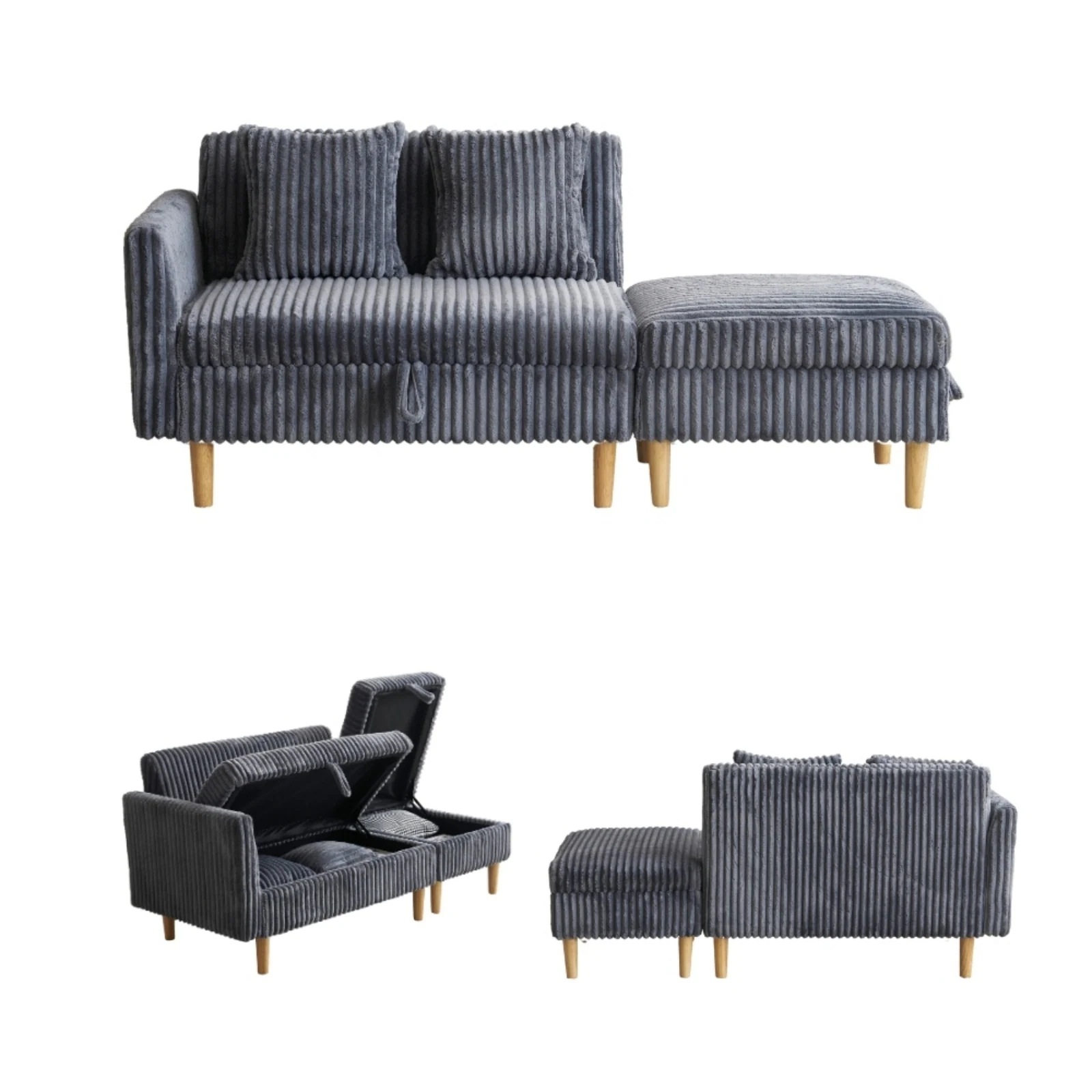 【日本国内出荷-3日で配達】ソファカチン ソファー ソファーベッド 3P 3人掛けソファ 収納付き オードマン付き ふわふわ 可愛い外観 組み合わせソファ 肌にやさしい 冬用 3色 DJYC235