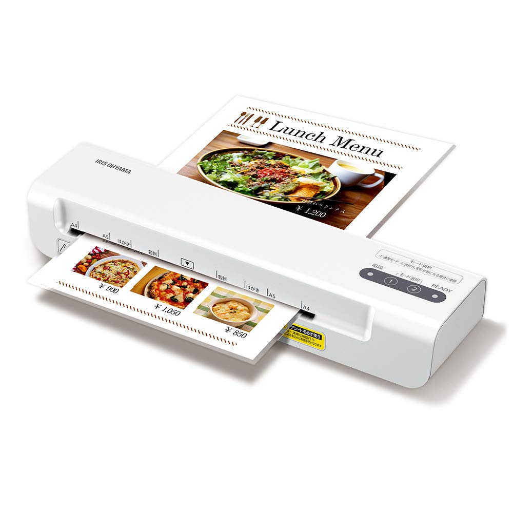 アイリスオーヤマ ラミネーター A4対応 ~100μm対応 簡単操作 コンパクト ウォームアップ時間90秒 高速起動 ヒーターオートオフ機能 詰まり防止レバー搭載 KLM42X