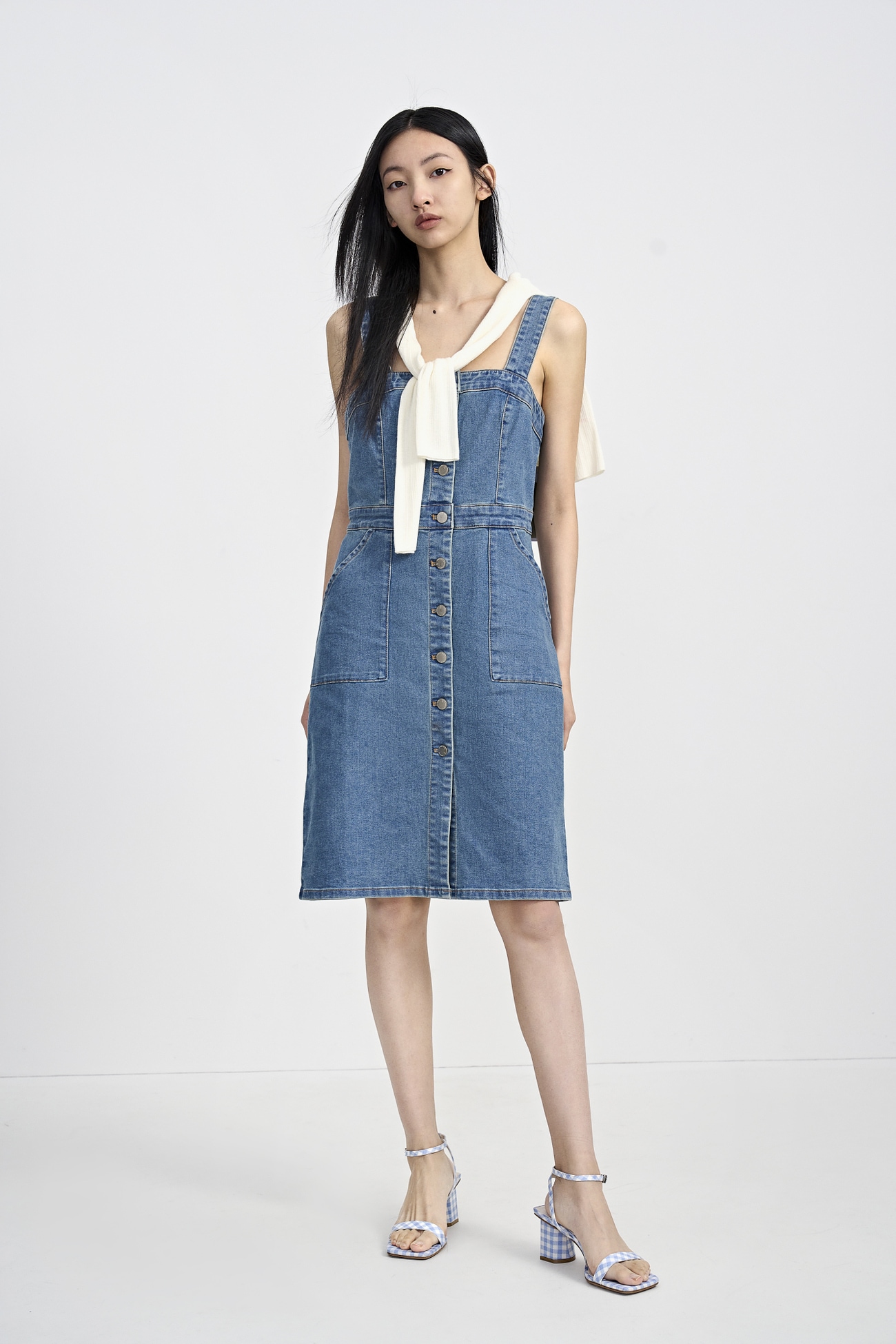 秋 婦人服 レディース ヨーロッパとアメリカのレトロなスタイル ストラップデニム カジュアル ドレス ワンピース ミニ丈 ブルー XS S M L XL ワンピース 膝上 袖なし かわいい 大人可愛い