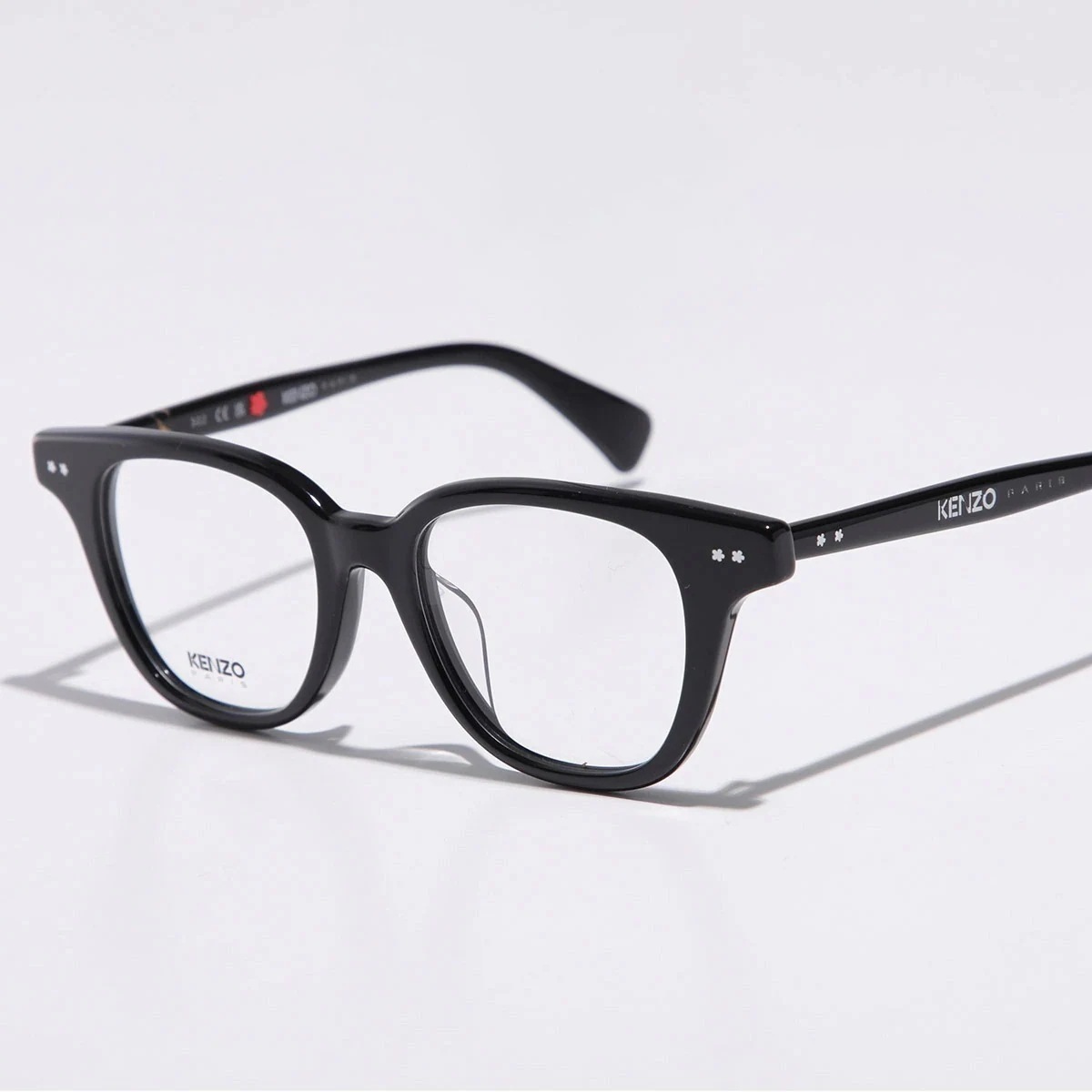 KENZO ケンゾー メガネ KZ50178 メンズ ウェリントン型 フルリム セルフレーム 黒縁 めがね 眼鏡 ロゴ アイウェア 001/BLACK