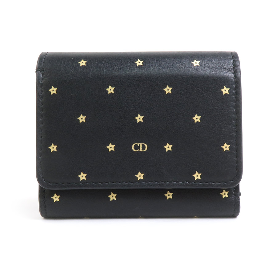 クリスチャンディオール Christian Dior 三つ折り財布 レザー
