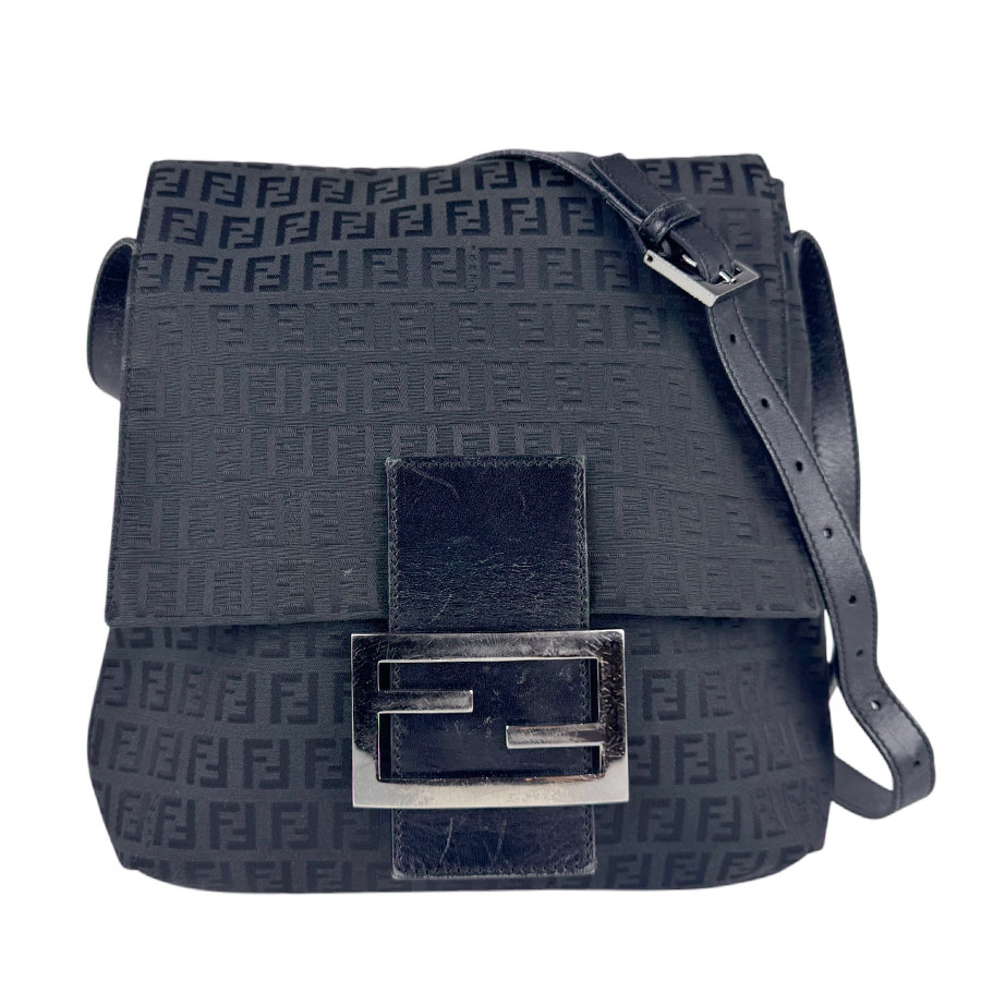 フェンディ FENDI ショルダーバッグ ズッキーノ ナイロンキャンバス/レザー ブラック ユニセックス z4260