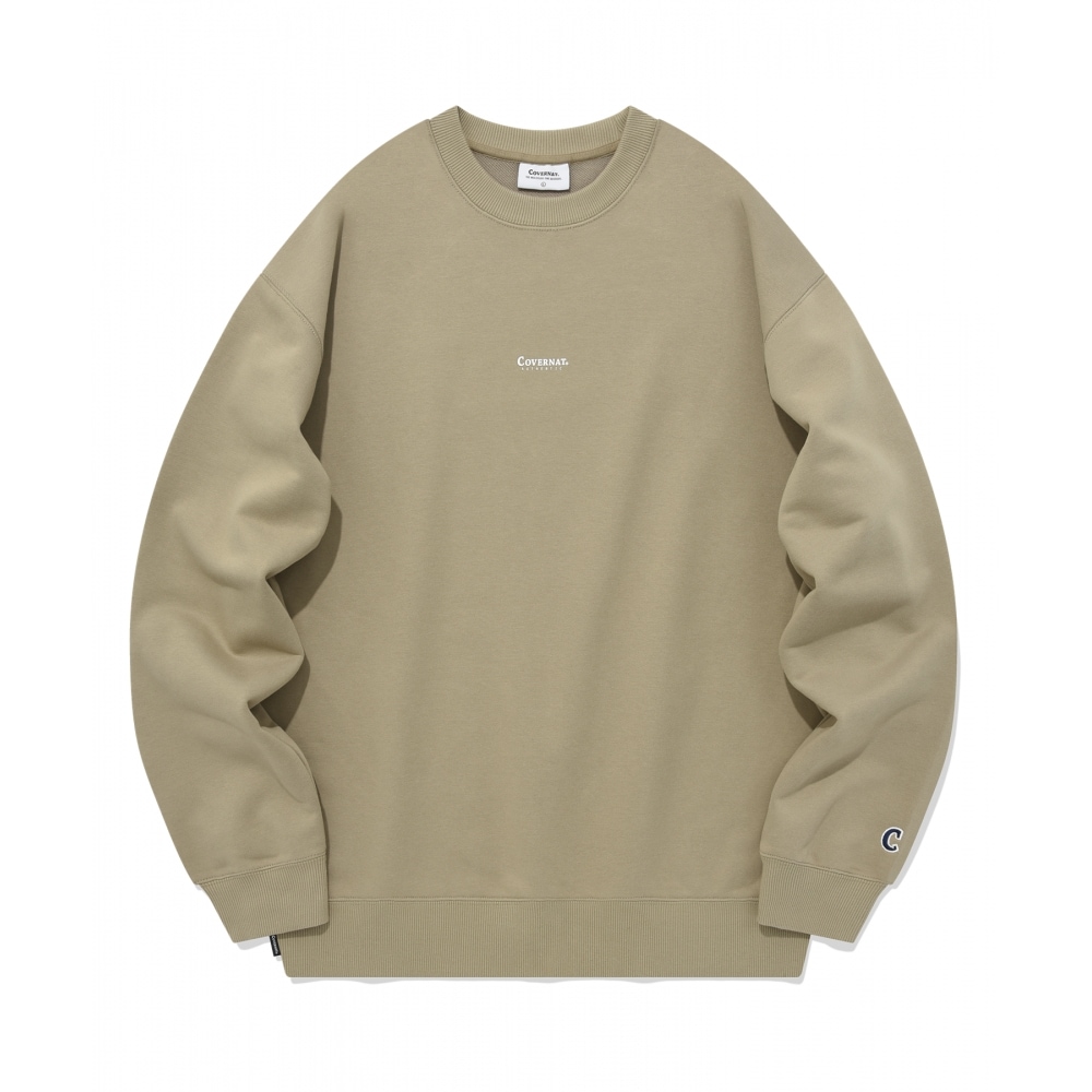 COVERNAT スモールアセンティック ロゴ マンツーマンベージュTシャツ