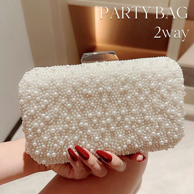 即納あり パーティーバッグ 2way パール クラッチバッグ ショルダーバッグ 口金 レディース バッグ 結婚式 二次会 前撮り 披露宴 発表会 お呼ばれ レディースバッグ 結婚式バッグ 卒園式