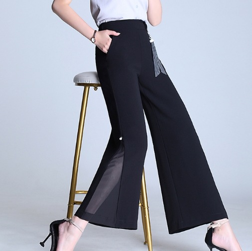 パンツ フレアパンツ フレア デザイン ウエストゴム 美ライン ニュアンス シフォン レイヤード 透け感 シースルー リラックス かわいい 大人可愛い きれいめ シンプル カジュアル 大人 上品