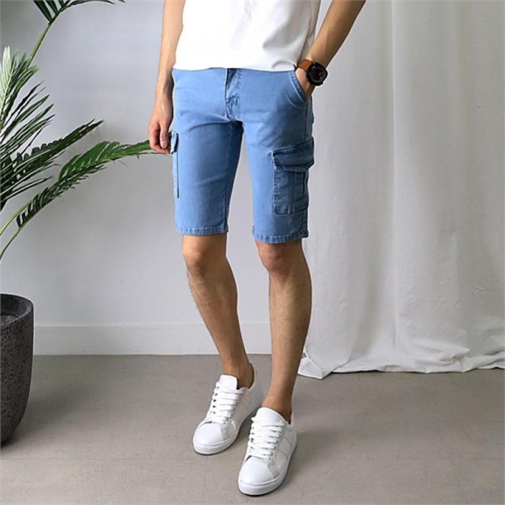 (ジュアンス) ウォッシュスパンカーゴポケットショーツ HCCP5240