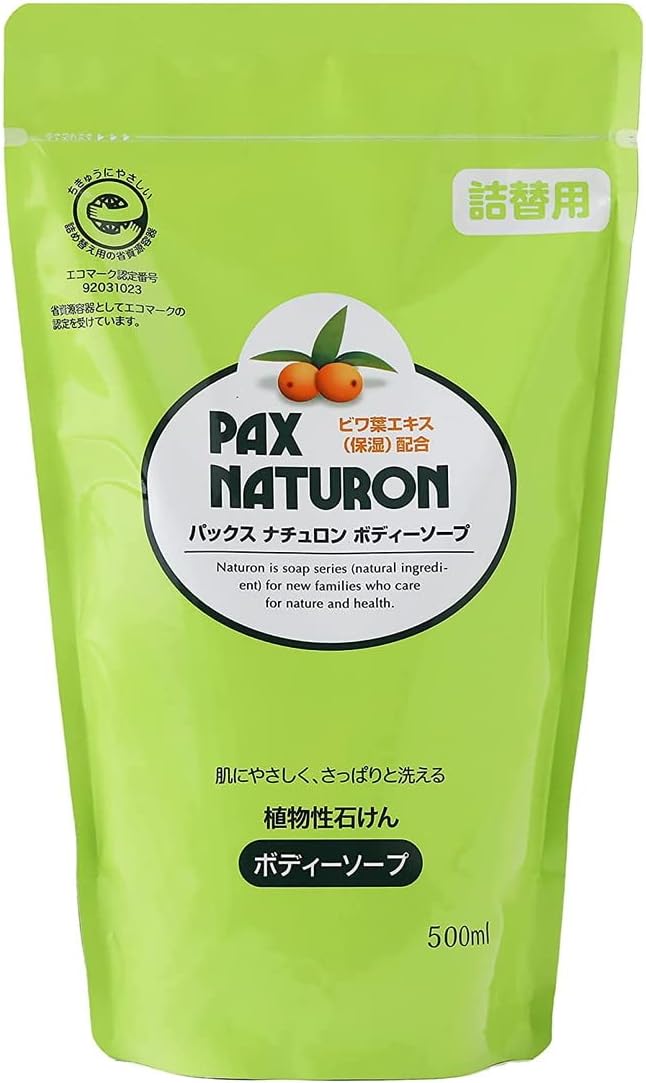 太陽油脂 パックスナチュロン ボディーソープ つめかえ用 500ml×１２個セット フレッシュハーバルグリーンの香り 低刺激ボディシャンプー