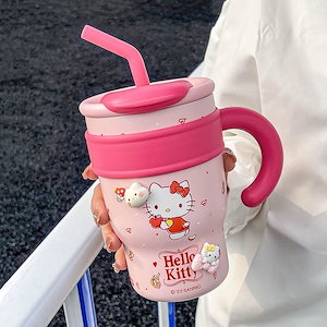 【2024限定SALE】ふた付き 蓋水筒大容量 860ml ステンレスボトル 魔法瓶 キッズ 保温 保冷 超軽量 キティちゃんクロミちゃんマイメロポチャッコシナモロールポムポムプリンハンギョドバ