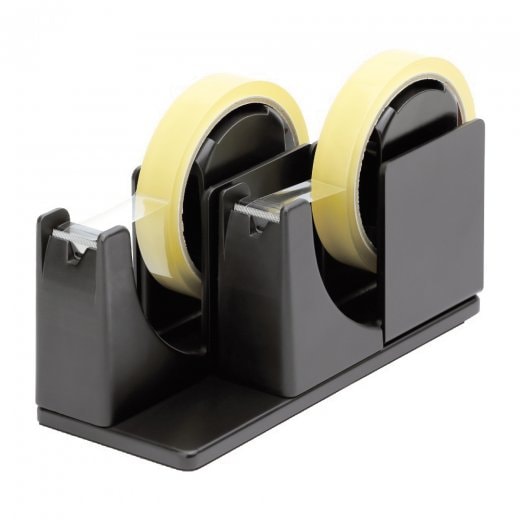 （まとめ買い）プロ テープカッター グライン 2連タイプ ブラック TC-3315-D [x3]