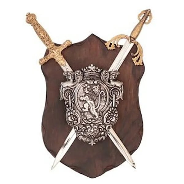 模造刀 ソード&盾 ディスプレイ DENIX デニックス 575 21.5cm 壁飾り レプリカ 剣 刀 ソード 西洋 コスプレ ミニ ペーパーナイフ インテリア 壁掛け アート