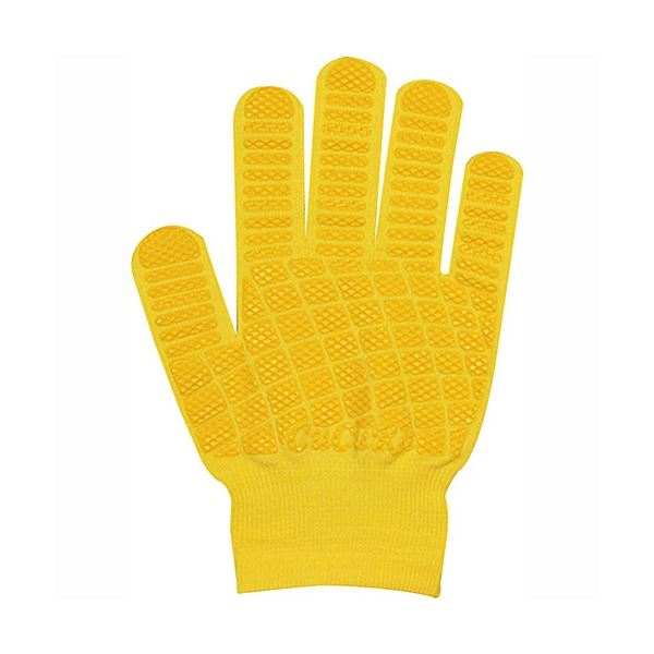 （まとめ）福徳産業 CuCuRa（キュキュラ） すべり止め付軍手 イエロー 1双 [x10セット]