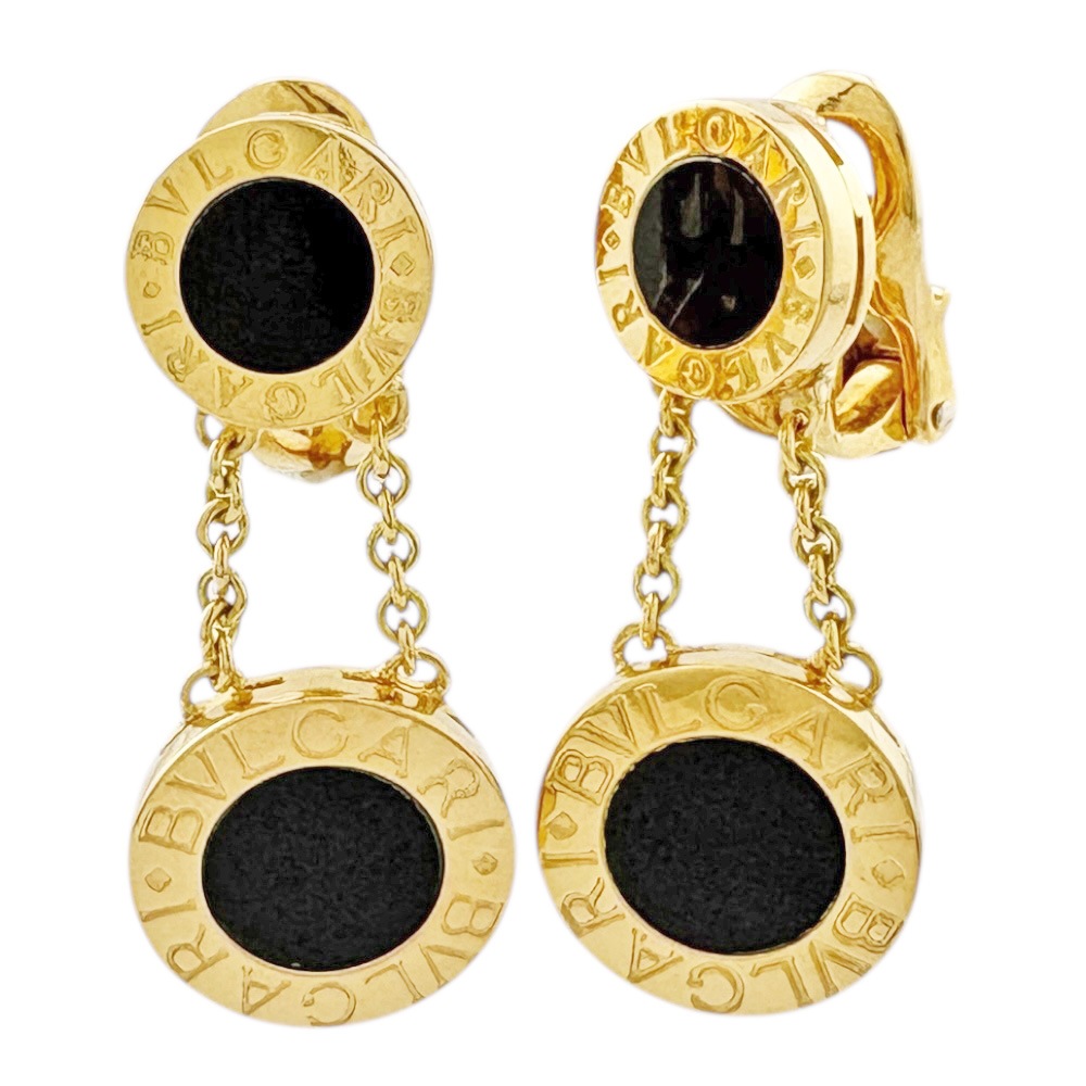 ブルガリ ブルガリ ブルガリ イヤリング 18金 K18イエローゴールド オニキス BVLGARI 中古 美品