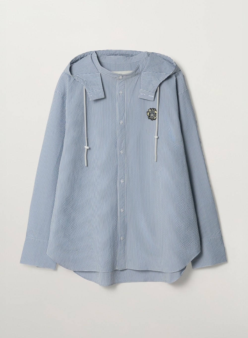 【SATUR】26SS CREST LOGO HOOD SHIRT : BLUE