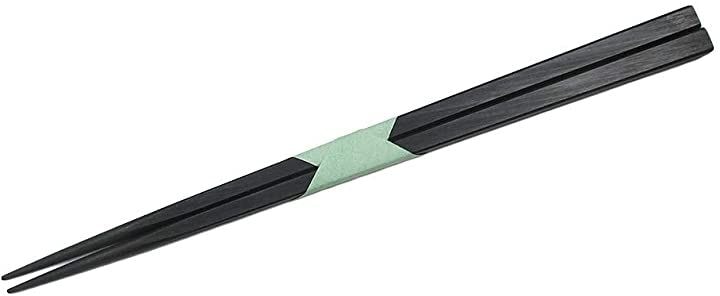 欄間彫刻 伝統工芸士の職人 手作り 厳選の銘木 手彫り箸 ピック 木箸 はし 縞黒檀 21cm 女性向 四角(縞黒檀 21cm（女性向） 四角)